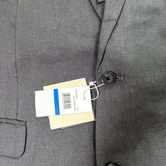 Cubavera Men's Classic-Fit Solid Delave Linen Sport Coat Sz XL- Blackened Pearl - Picture 3 of 7